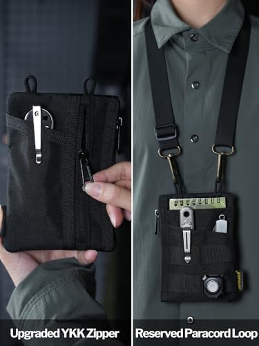 VIPERADE VE18N EDC Pouch Tool Organizer, Multifunction Small Tools Pouch with 6 Pockets, EDC Organizer Pouch for Men, Slim Multitools Pocket Organizer for Everyday Carry-Black