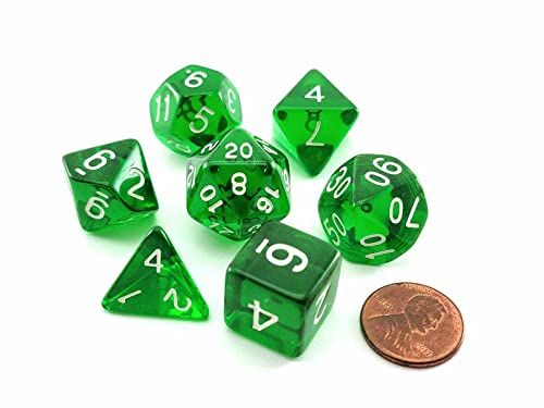 Reaper Miniatures 19016: Lucky Dice - Clear Green - Pizza Dungeon Dice