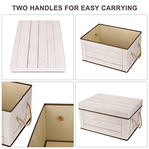 Livememory Decorative Storage Boxes With Lids Foldable Fabric Storage Bins With Lids And Handles For Closet, Office, Bedroom, Toys - L15.7 X W11.8 X H7.9 Inches (Not Made Of Wood, 2 Pack) #TOP5
