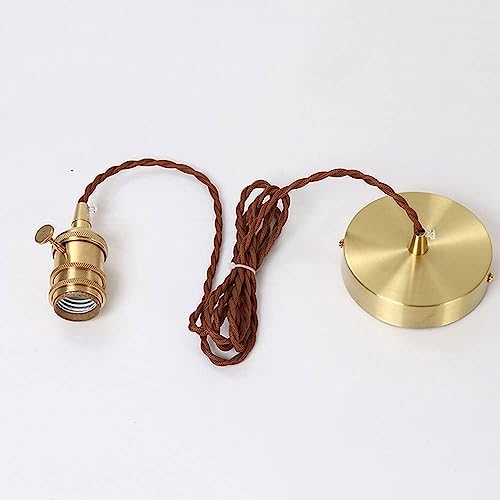 Lámpara colgante de vidrio y latón elegante con altura ajustable E27 7