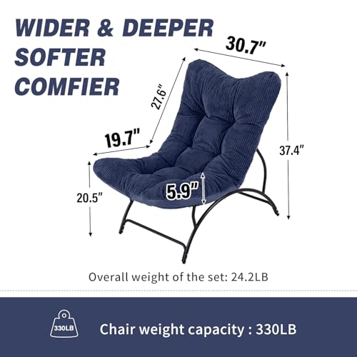 Sillón Plegable Terciopelo Azul marino miniatura 2