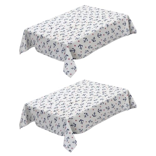 Nappe de table lavable infroissable imperméable 140x180 cm polyester nappe rectangulaire - 2