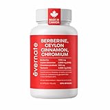 ALL-IN-ONE Berberine 1000 mg with Ceylon Cinnamon 2000 mg, Chromium Picolinate 500 mcg & Turmeric 2000 mg (Per Serving: 2 Capsules) – Blood Sugar, Glucose & Metabolic Support – Cholesterol & Cardiovascular Health – Made in Canada - NPN 80145618