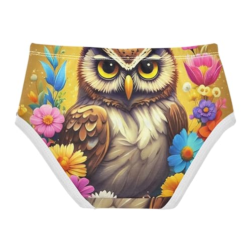 Toddler Underwear Floral 2t Cotton Panties Little Girl Pattern Undies Kids Briefs Owl Yellow Floral2