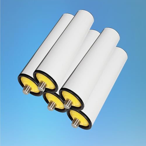 Rouleaux de convoyeur PVC 25 mm pour éviter les blocages de caisses logistiques 450 mm lot de 5
