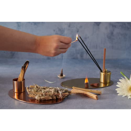 Folkulture Incense Holder Or Incense Burner, Modern Insence Ash Catcher Or Insense Stick Holder For Home Décor, Metal Tray To Burn Incense Sticks, Incense Cones Or Palo Santo, Gold #TOP7