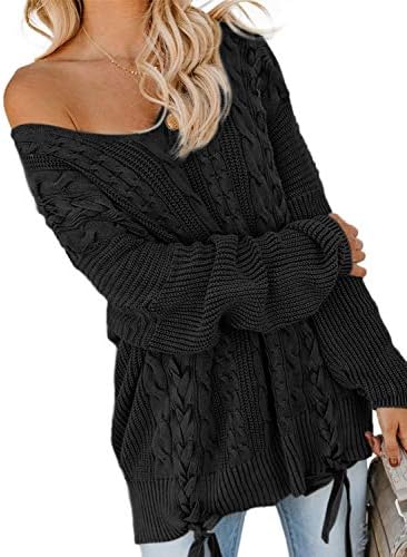 Fashion Womens Pullovers Casual Comfy Soft Cute Loose Fitting Sweaters Solid Winter Warm Jumper Tops Black Small…