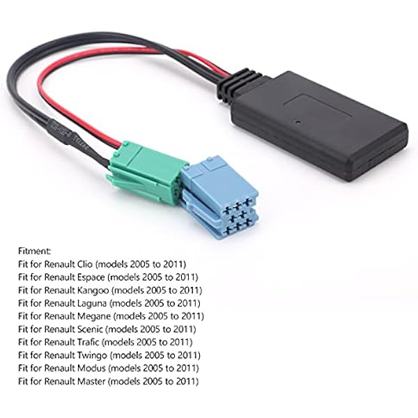 Автоматический аудиоадаптер Akozon с разъемами Mini ISO 6-контактный и 8-контактный, кабель AUX с Bluetooth 5.0 для Clio, Espace, Kangoo, Laguna