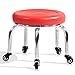 Rolling Stool Zdejmowany stołek na kółkach PU, przenośny niski stołek, wysokiej jakości stalowa rama, trwały, stabilny i nośny, wysoki 32cm, czerwony