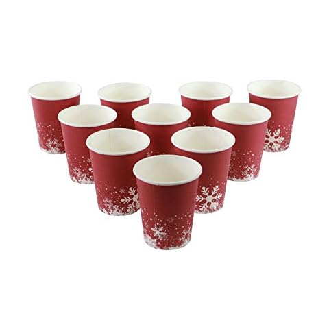 GOLDBEARUK Red Snowflake Party Cups Cover