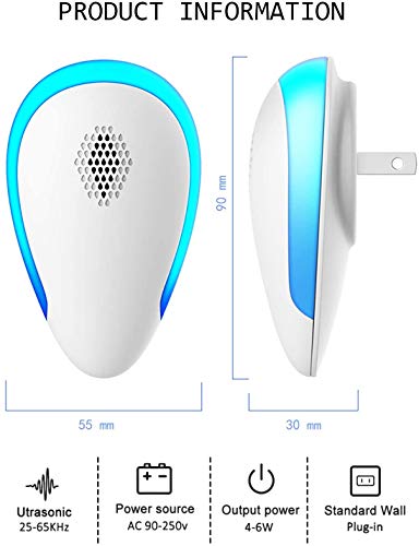 Ultrasonic Pest Repeller, 6 Pack Pest Repellent Ultrasonic Plug in, Insect Repellent Indoor Electronic Bug Repellent Plug in for Mosquitos, Ants, Roaches, Bug, Mouse