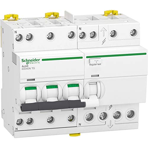 Schneider Electric - Acti9 iDD40N - disjoncteur différentiel tête de group - 3P+N C 40A 10kA 300mA AC - A9DV7740