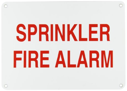Brady 51549 aluminio señales de control aspersor, 10 'x 14', leyenda 'aspersor alarma contra incendios'