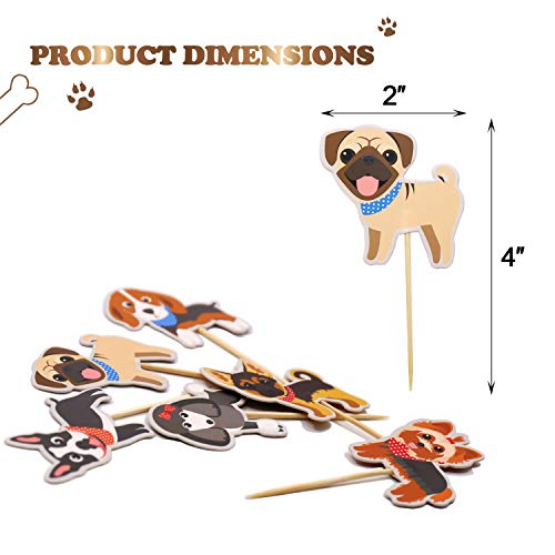 48Pcs Puppy Cupcake Toppers Dog Adoption Pet Birthday Party Cake Decoration Supplies #TOP2