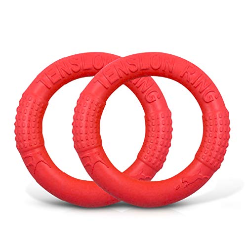 PETCUTE Hundespielzeug unzerstörbar Spielzeug Hund Interaktive Hunde Fliegen Ring Frisbee 2 Stücke Cover