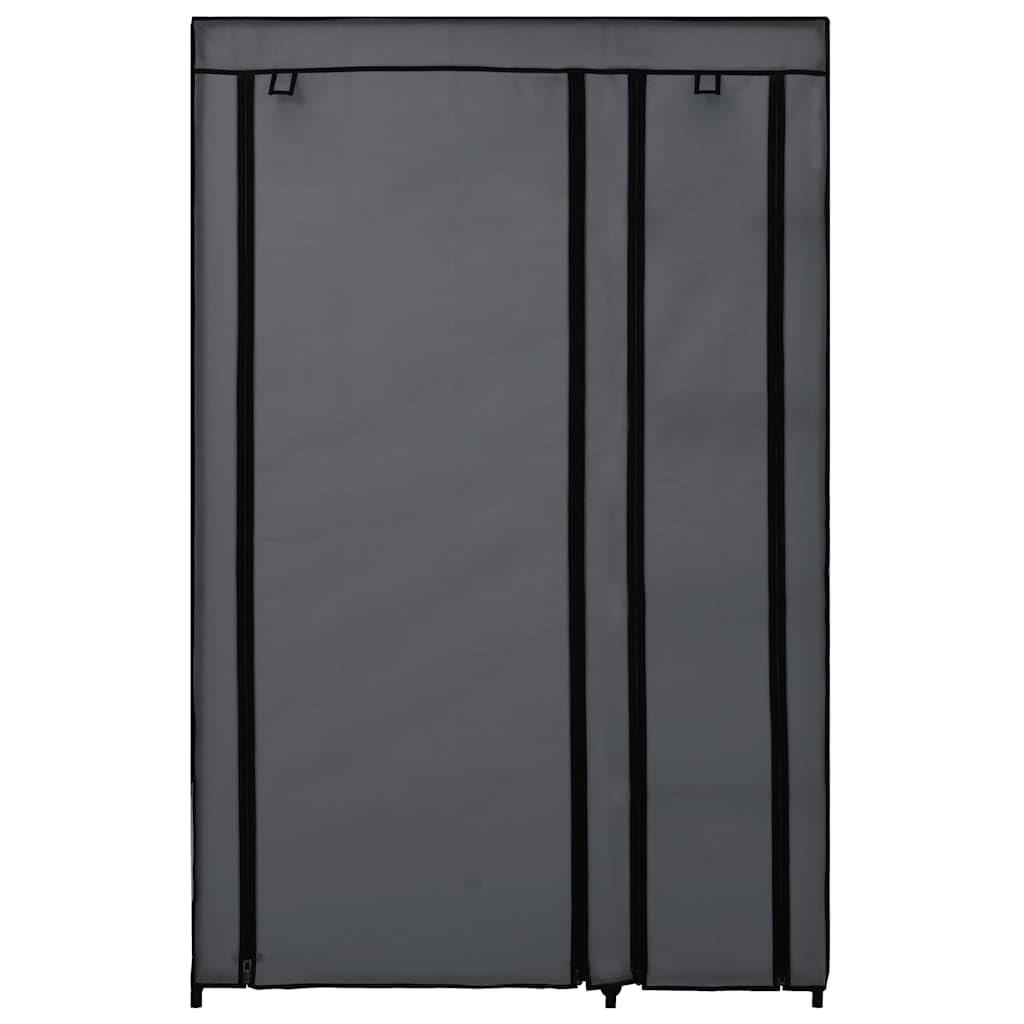 Składana szafka tekstylna szara 110 x 45 x 175 cm z zwijanymi drzwiami