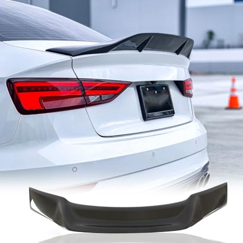 MCARCAR KIT Real Carbon Fiber Trunk Spoiler Compatible with 2014-2020 Audi A3 S3 RS3 Rear Boot Lid Highkick Wing Lip Factory Outlet