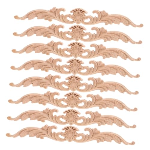 Apliques de madera tallada para puertas molduras decorativas beige estilo europeo pack de 8 2