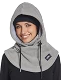 Supertrip Balaclava Fleece Ski Mask for Women Men, Warm Sherpa Hood Windproof Face Mask Neck Scarf Helmet Hood for Winter Gray