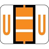 AMZfiling Alphabetic Color Code Labels, Compatible with Smead BCCR- Letter U, Light Orange (120/Package)