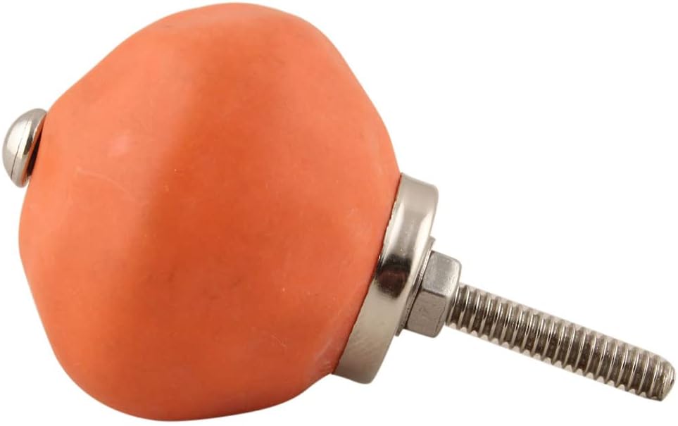 Indian Shelf 25 Pieces Solid Dresser Knobs Ceramic Cabinet Hardware Orange Door Pulls