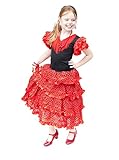 Jedes Kind fühlt sich damit wie eine echte Spanischer Flamenco Tänzerin oder Spanischer Prinzessin. Perfekt als Geburtstagsgeschenk, Fasching, Karneval, Verkleiden oder ein Spanisches Fiesta