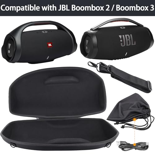 Miniatura 3 de Co2crea Duro Viajar Caja Estuche Funda Para Jbl Boombox 2 Jbl Boombox 3 Altavoz Inalámbrico Portátil Caja Solo Funda Para Jbl Boombox 2, Negro Completo