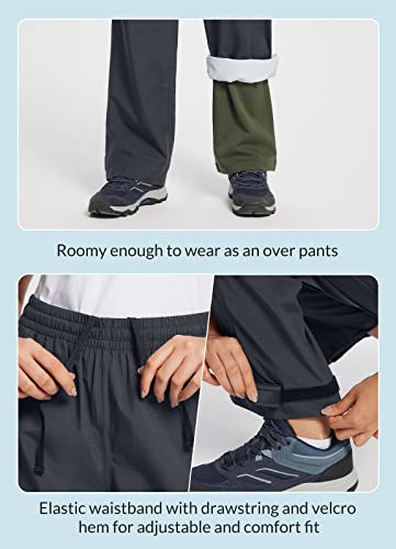 Baleaf Womens Rain Pants Waterproof Hiking Pants Lightweight Over Pants Windproof Outdoor Fishing Rain Gear Dark Gray L #TOP3