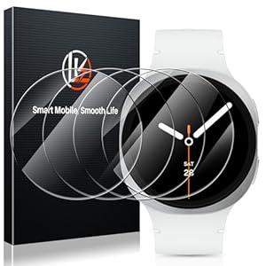 LK Lot de 4 films de protection d'écran pour Samsung Galaxy Watch 8 40mm, installation facile, résistant aux rayures, sans bulles, 9H, verre trempé pour Galaxy Watch 8 40mm [Nouveau modèle 2025]