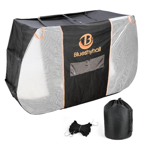 Blueshyhall Bike Cover for Transport on Hitch Rack, Bicycle Cover Outdoor Storage Waterproof All Seasons Fit 2 Bikes, Travel Use for Car, RV, SUV