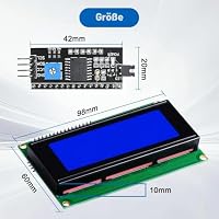 AYWHP 20x4 2004 LCD Display Modul, LCD 2004 Module, DC 5V LCD-Bildschirm-Anzeigemodul Zeichen Bildschirm mit TWI IIC I2C Serial Kompatibel mit Arduino Raspberry Pi Pico ESP32 ESP8266(Blau/2004) – Ansicht 5
