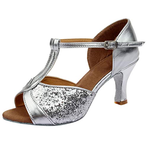 Generisch Zapatos de baile para mujer Sandalias con tacón elegante para fiesta con correa cruzada Sandalia de correa de moda zapatos de baile Zapatos de tacón de aguja Peeptoe Sandalias de color