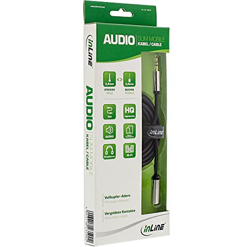 InLine 3.0 m 3.5 mm, 3.5 mm 3 m 3.5 mm 3.5 mm BLACK AUDIO CABLE, AUDIO CABLES (3 m, 3.5 mm, 3.5 mm, Male Connector - Image 2
