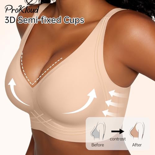 Seamless Wireless Bras for Women Full Coverage Push Up Bra Comfortable No Underwire Bralettes Deep V with Support and Lift4