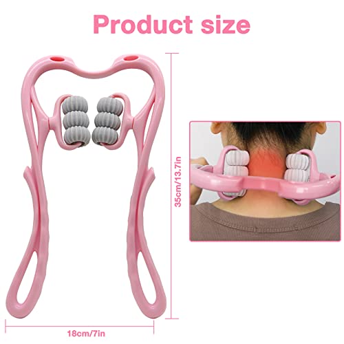 Aicnly Neck Massager, Handheld Deep Tissue Massage Stick Tool For Muscle Pain Relief (Light Pink) #TOP5