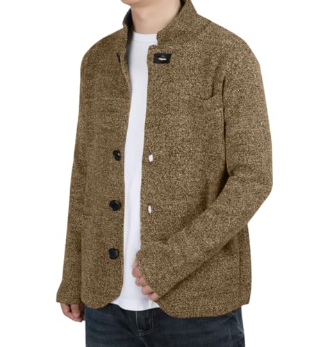yoeasy Men's Blazer Collar Long Sleeve Button Knit Cardigan Casual Open Front Sweater with Pockets3