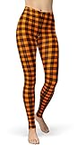 sissycos Women's Halloween Checkered Plaid Printed Leggings Buttery Soft Stretchy Pants...