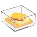 mDesign Plastic Square Desk Organizer - Create Section for Home Office Drawers, Desktop - Holds Pens, Paper Clips, Notebooks and Other Office Supply Accessory - Lumiere Collection - 12 Pack, Clear