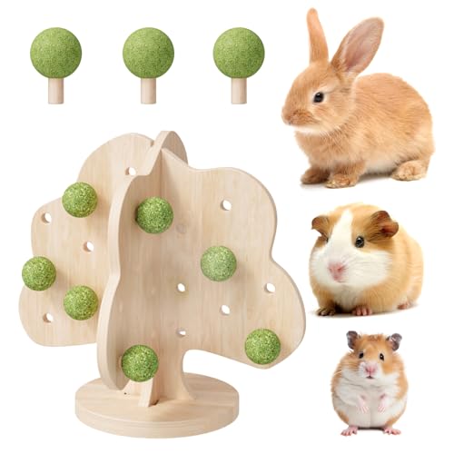 mini&moe Hamster Chew Toys – Guinea Pig Toys Enrichment for Teeth Natural Edible Interactive Rabbit Chew Treats for Gerbils, Bunny, Chinchilla