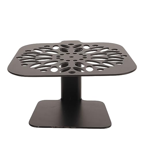 コーヒーの計量ラック - 炭素鋼、調整可能な高さ、防水 - コーヒーマシン用 (黒い丸い穴)