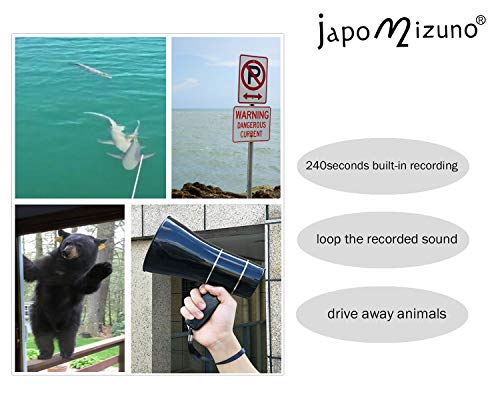 Japomizuno Bullhorn/Rechargeable Megaphone Speaker With 240'S Recording,Siren,U-Disk Player,Rechargeable Battery Included (Black) #TOP4