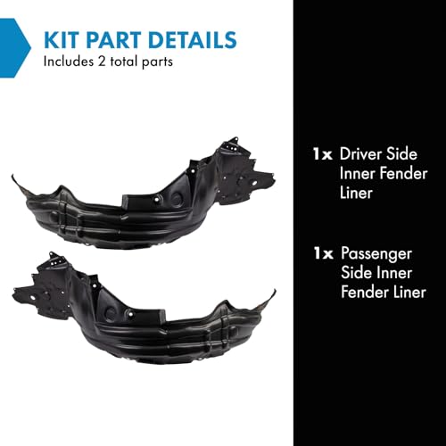 Image of TRQ Inner Fender Liner Set Compatible with 2010-2012 Lexus HS250h LX1248111 LX1249111