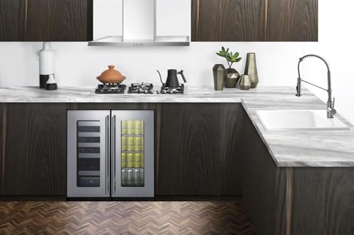 Summit Appliance Shallow Depth 15 in. 23-Bottle Wine or 40-Can Beverage Cooler in Stainless Steel- ASDG1521V1 on Fridge.com