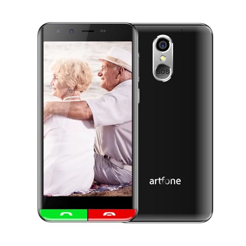 Artfone Smart_500 Smartphone für ältere Menschen, 4G, Senior, SOS-Taste, große Symbole, Ladestation, einfacher Modus, hohe Lautstärke, Akku 2550 mAh (SMART-500-2025)