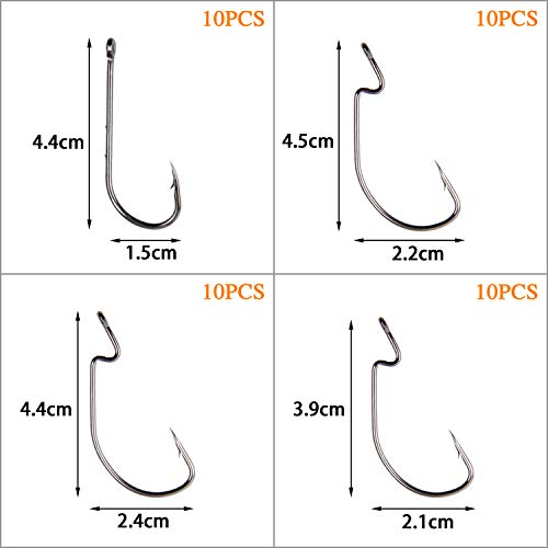 Angelzubehör-Set mit 204-teiligem Tackle Box Set inkl. Haken, Angelsinker, Drehknöpfe, Sinker Slides, Wacky O-Ringe… – Bild 6