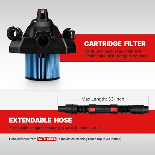 Shop-Vac 2 Gallon 20V Cordless Wet/Dry Vacuum with Detachable Blower, Portable 3-in-1 Vac with Blower Function, Integrated Battery and Charger Included, Ideal for Workshop, Car & Jobsite, 5430082 - Image 5