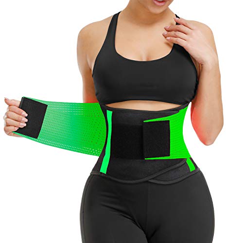 VENUZOR Taillen-Trainer Gürtel für Frauen - Taillenmieder Trimmer - Schlankheits Body Shaper Gürtel - Sport Girdle Belt (Upgraded Green, M) Cover