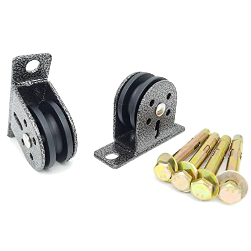 2 x einzelne Riemenscheibe, Rollenrolle, Wandhalterung, Hebe-Riemenscheibe, geräuschlos, glattes Rad, 299,8 kg, Tragkraft für Fitnessstudio, Übungszubehör Cover