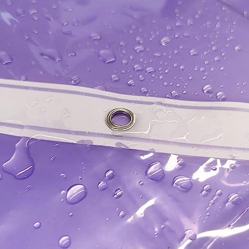 Barossa Design Extra Long Shower Curtain Liner with 3 Magnets - 72" x 84" XL, Waterproof PEVA Lightweight Shower Liner for Bathroom, PVC Free, Metal Grommets - Clear Lavender, 72x84