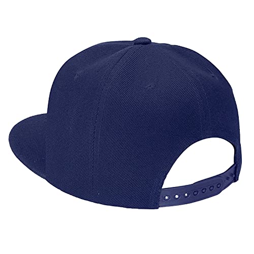 Image of Classic Snapback Hat Cap Hip Hop Style Flat Bill Blank Solid Color Adjustable Size